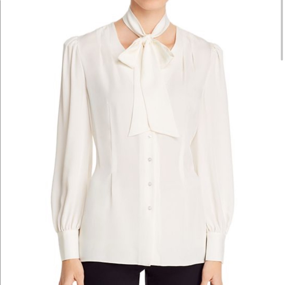 NEW Elie Tahari Cream Percy Blouse